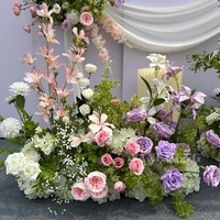 DREA-Arrangement de Fleurs Artificielles en Soie Rose et Violet pour Décoration de Mariage