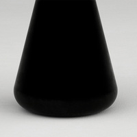 Table d'appoint ronde en marbre noir mat, base conique sculptée intégrée en pierre, table d'appoint minimaliste pour décoration intérieure, maison de rêve