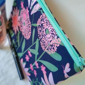 Bolsas de Cosméticos de Algodón Ecológicas con Estampado Personalizado, Accesorio de Viaje para Chicas, Diseño Floral Plano, Estilo Boho, con Cierre, Reciclables, para Almacenamiento - Product Image 3