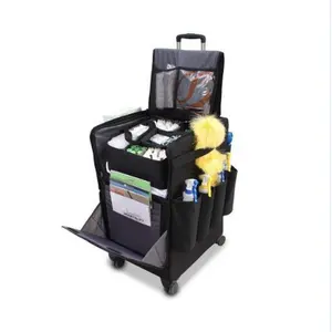 small / compact housekeeping cleaning trolley janitor bag