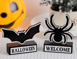 2025 vendita calda eco-friendly di alta qualità di Halloween pipistrello di ragno segno di legno ornamento di natale fantasma festa <span class=keywords><strong>decorazione</strong></span> - Product Image 5