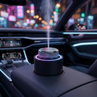 Diffuseur d'arômes métallique pour voiture, promotion exceptionnelle, avec allumage/extinction automatique, chargement USB-C, lumières LED, pulvérisation automatique de parfum, portable pour maison, voiture, hôtel, garantie 1 an