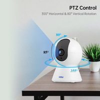 KERUI 5MP Bekerja dengan Kamera IP Nirkabel Tuya, Kamera Jaringan Mini Wifi Dalam Ruangan, Keamanan Rumah, Monitor Bayi, Pelacak Gerakan Hewan Peliharaan, CCTV