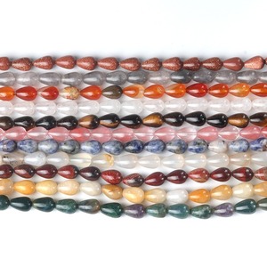 Guérison 8*12mm Goutte D'eau Ronde Trou Droit Perle Cristal Naturel Agate Larme Roulé Perles Lâches - Product Image 3