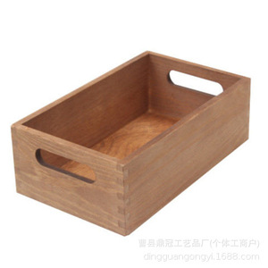 Wooden Storage <b>Box</b> 25x15x8.4cm Rectangle No Lid Desktop Organizer - Product Image 2