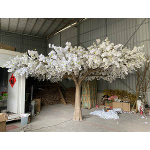 Haute qualité intérieur mariage <span class=keywords><strong>d</strong></span>écoratif grand soie Sakura fleur <span class=keywords><strong>arbre</strong></span> artificiel blanc couleur cerisier fleurs arbres haut de gamme cerisier - Product Image 4