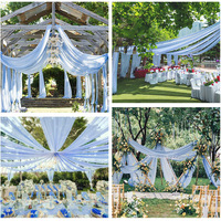Tente de décoration de mariage 0,75*3m, panneau de drapé de plafond, drapé en mousseline pour plafond de mariage