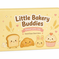 Boîte d'expédition en carton ondulé personnalisée pour l'emballage de pain de boulangerie avec un design de dessin animé mignon et un couvercle pliable