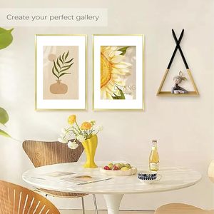 ชุดกรอบรูป S&L 3 ชิ้น ขนาด 16x24 นิ้ว สีทอง ขอบบาง พร้อมแผ่นรองสำหรับรู<span class=keywords><strong>ป</strong></span>ขนาด 12x18 และ 16x24 นิ้ว ตกแต่งผนังสไตล์โมเดิ<span class=keywords><strong>ร์</strong></span>น - Product Image 3