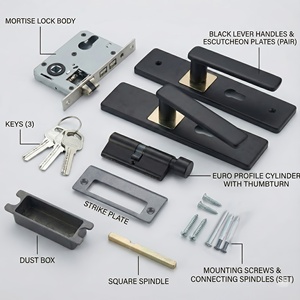 Poignée de porte mécanique haut de gamme noire et dorée en alliage de zinc, antivol, pour la sécurité domestique et la rénovation de maisons neuves - Product Image 6