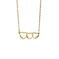 Collier tendance plaqué or avec pendentif cœur ajouré, bijou chic et à la mode pour femme, vente en gros TGXL14674