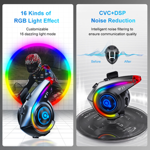 OEM personalizado Y12 auricular de diente azul auriculares de control de voz inalámbrico de diente azul casco de la motocicleta auriculares - Product Image 3