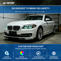 Phares HETOP F10 2011-2017 Série 5, mise à niveau personnalisée spéciale, style OSS, style RGB, DRL LED avant uniques, Plug and Play pour BMW