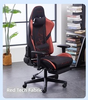 Chaise de course ergonomique en cuir pour esports, pivotante à 360 degrés, hauteur réglable, support lombaire, appui-tête en tissu, personnalisable