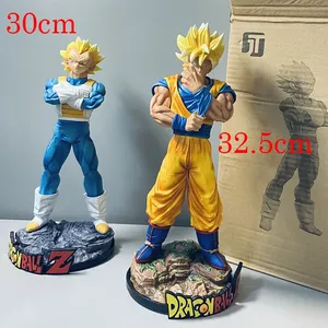 Lot de 2 figurines Dragon Ball Z - Collection Anime - Modèle PVC - Statuette Son <span class=keywords><strong>Goku</strong></span> et Vegeta - Jouet de dessin animé - 33/30cm - Product Image 2