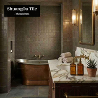 Carrelage mural en porcelaine de luxe en céramique mosaïque, finition émaillée, style Kit Kat, pour la décoration intérieure d'hôtels, salles de bain, cuisines et restaurants