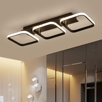 Plafonnier carré LED JACKSUN pour couloir, en acrylique noir, petite lampe de plafond 3 CCT, éclairage pour couloir, cuisine, maison