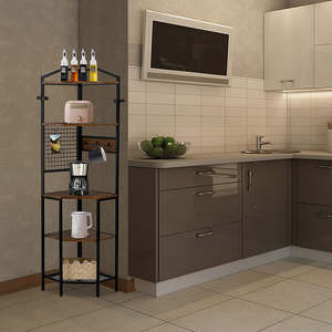 Estantería de madera de estilo industrial para sala de estar y oficina, mueble esquinero con marco de metal de 5 niveles - Product Image 2