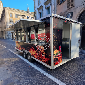 Chariot de nourriture de caravane de casse-croûte de café d'acier inoxydable d'OEM à vendre la remorque colorée de conteneur de camion de nourriture - Product Image 1