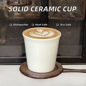Taza de Café de Cerámica Lisa de Porcelana de Grado Alimenticio con Borde Ergonómico Ancho y Esmalte Brillante Resistente a los Arañazos para el Café Diario - Product Image 1