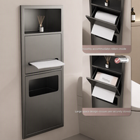 Étagère murale en acier inoxydable 304, design monobloc sans soudure, antirouille, boîte de rangement pour salle de bain, douche, hôtel