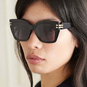 Gafas de Sol Cuadradas Grandes de Moda 2025 con Logotipo Personalizado, Gafas de Sol de Ojo de Gato Negras UV400 de Alta Calidad para Mujer - Product Image 4