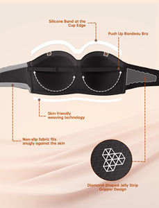 Sujetadores <span class=keywords><strong>sin</strong></span> tirantes para mujer, de alta calidad, suaves, inalámbricos, sexys, antideslizantes, con <span class=keywords><strong>relleno</strong></span> invisible, <span class=keywords><strong>sin</strong></span> costuras, para uso diario. - Product Image 2