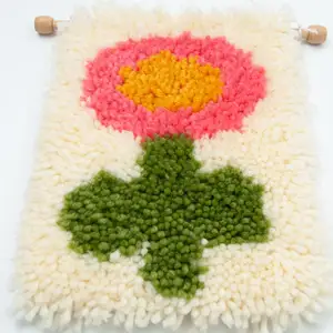 Kit de débutant en fil de fleur bricolage matériel paquet tapis crochet maille toile Kit avec loquet crochet crochet pour tapisserie