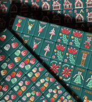 Jeu de Mahjong Américain Thème Casse-Noisette et Noël, Tuiles Acryliques Vertes et Violettes, 160 Pièces, Jeu de Société Portable pour les Fêtes