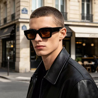 Lunettes de soleil épaisses en acétate faites à la main, unisexe, pour streetwear, conduite en extérieur, verres polarisés UV400, charnières 3+4, design antidérapant