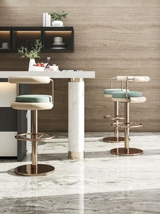 Ziye — chaise de bar vintage pivotante, tabouret de bar en métal, style nordique, de luxe, simple, moderne - Product Image 3