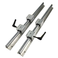 HZ 2 rails de guidage linéaires SBR20 (longueur 1000 mm, 20 mm) + 4 blocs de roulement coulissant SBR20UU en alliage d'aluminium pour routeur CNC