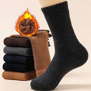 Fabrika toptan 30% erkek merinos yün çorap kış termal kaşmir çorap yumuşak ekip kalın açık Alpaca örme çorap - Product Image 5