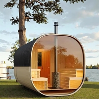 Sauna extérieur en bois massif pour 6 personnes, style bungalow de jardin, sauna finlandais familial
