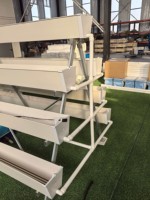 Système d'irrigation automatique hydroponique pour fraises avec couverture en PVC, culture verticale en gouttière, serre sans sol