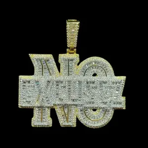 Pendentif Hip Hop en Moissanite Brillante, Argent Sterling 925, Bijoux de Luxe Sertis de Diamants pour un Usage Quotidien, Cadeau Spécial - Product Image 2