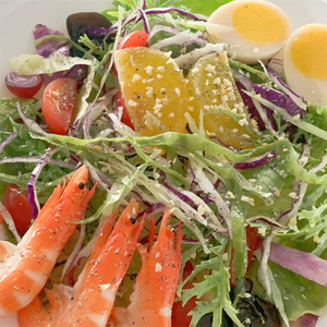 Olive Oil <b>Rainbow</b> <b>Light</b> Salad Blackcurrant Rose Salt Fresh Shrimp Parsley Purple Cabbage Healthy Life Weight Meal Shop Display - Product Image 3