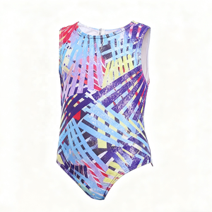 कस्टम वन-पीस गर्ल के स्विमवियर बैक क्रॉस बॉडीसूट रेसिंग बच्चों के लिए मुद्रित पैटर्न खोखला सजावट कमर - Product Image 5