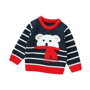 Mimixiong vente en gros tricot nouveau-né enfant en bas âge bébé Crochet vêtements tricotés mignon Animal ours motif pull pour filles garçons pull