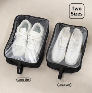 Sac à chaussures transparent imperméable, rangement portable pour chaussures de voyage avec poignée, pochette zippée anti-poussière pour le <span class=keywords><strong>sport</strong></span> et les trajets quotidiens - Product Image 3