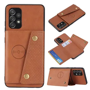 Étui portefeuille en cuir pour Samsung Galaxy A53 5G A13 A23 A73 A12 A22 A32 A52 A72 M31 <span class=keywords><strong>S21</strong></span> <span class=keywords><strong>FE</strong></span> S22 S23 Plus Ultra A04S, avec fente pour cartes - Product Image 1