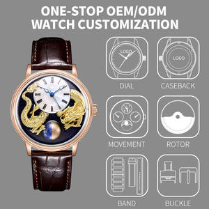 Montre mécanique automatique OEM, design or, dragon, vintage, fabricant, personnalisée, phase lunaire, mécanique - Product Image 5
