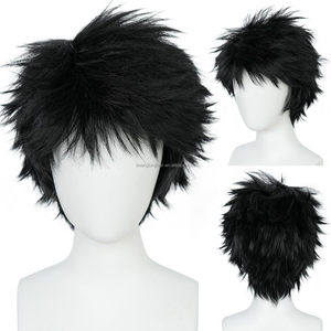 Perruque synthétique noire Uchiha <span class=keywords><strong>Sasuke</strong></span> <span class=keywords><strong>de</strong></span> 15 cm, courte et droite, <span class=keywords><strong>de</strong></span> haute qualité, résistante à la chaleur, pour cosplay d'anime (Jambalaya) - Product Image 3