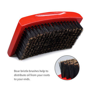 Vente chaude de marque privée prix d'usine brosse à vague de paume à courbe moyenne poils de sanglier doux 360 brosse à vague courbe - Product Image 6