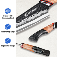 Couteau à désosser japonais KEEMAKE en acier Damas, lame de 5,5 pouces, super tranchant, manche en résine, couteaux de cuisine pour chefs, vente chaude