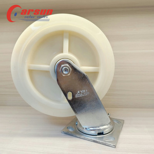 CARSUN Heavy Duty Rollen rad <span class=keywords><strong>4</strong></span> <span class=keywords><strong>5</strong></span> 6 8 Zoll weißes <span class=keywords><strong>Nylon</strong></span>-Rad kugellager Industrielle Lenk rolle OEM unterstützt - Product Image 5