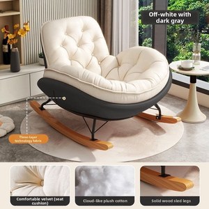 Fauteuil à bascule convertible en canapé, inclinable et transformable en lit, amovible et lavable, pour adulte, style luxe léger, pour salon, maison et balcon, idéal pour les moments de détente - Product Image 2