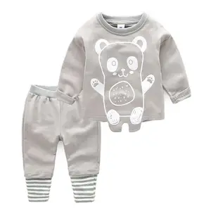 New Products Fashion Boys Boutique Clothing Fall Plain Sweatshirts Without Hood And Pant Sets On China Market