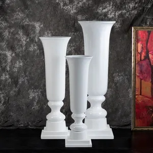 55 Inch Tall White Trumpet Floor Vasos Wedding Centre Pieces Vasos furacão para casamentos