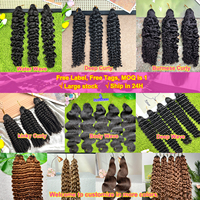 Ekstensi Rambut Manusia Keriting Burma Crochet, Rambut Crochet India Mentah yang Sudah Terpisah, Ekstensi Mikro Twist Keriting Lembut Berbulu